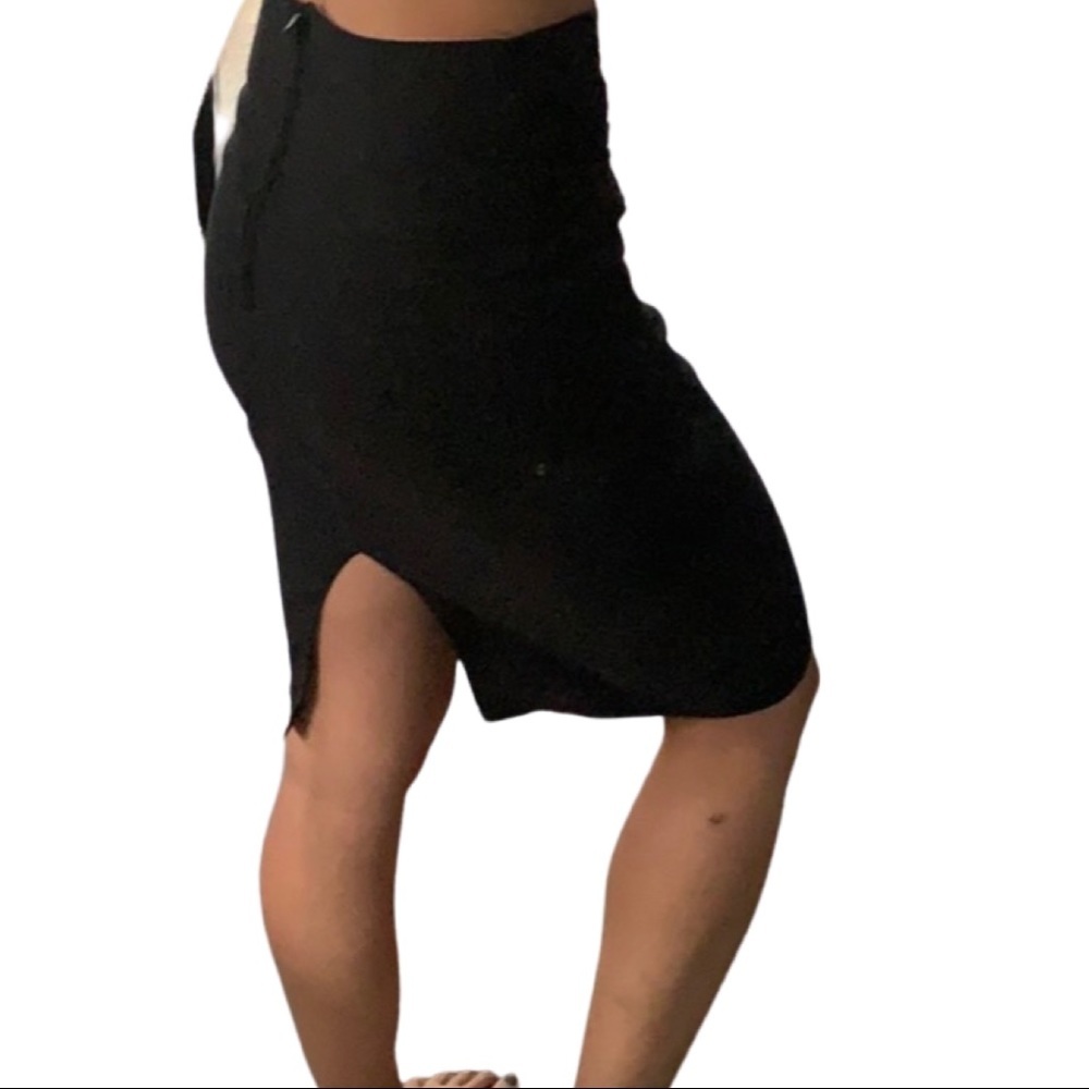 Black pencil skirt with buttons